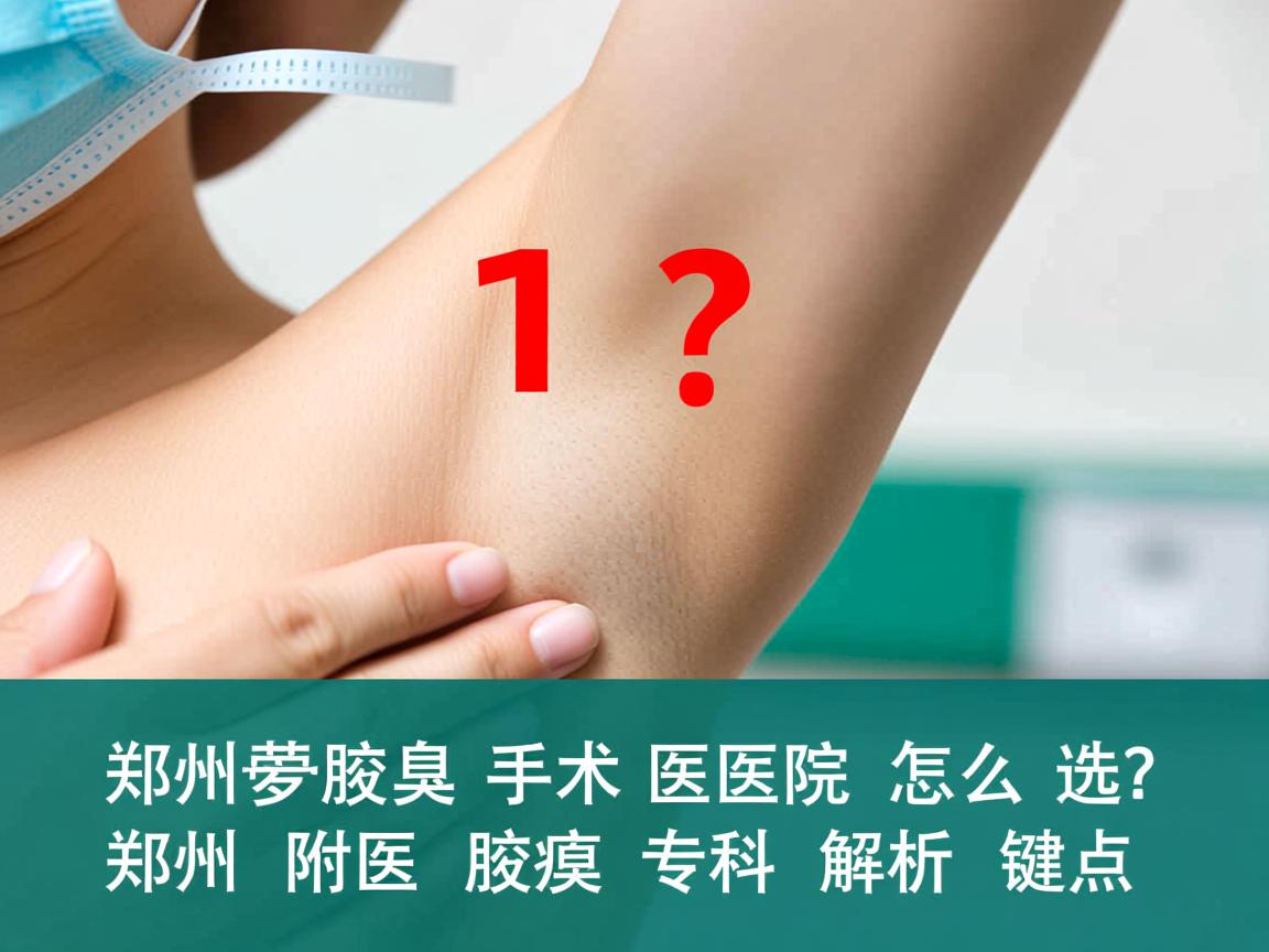 郑州腋臭手术医院怎么选？郑州附医腋臭专科解析关键点