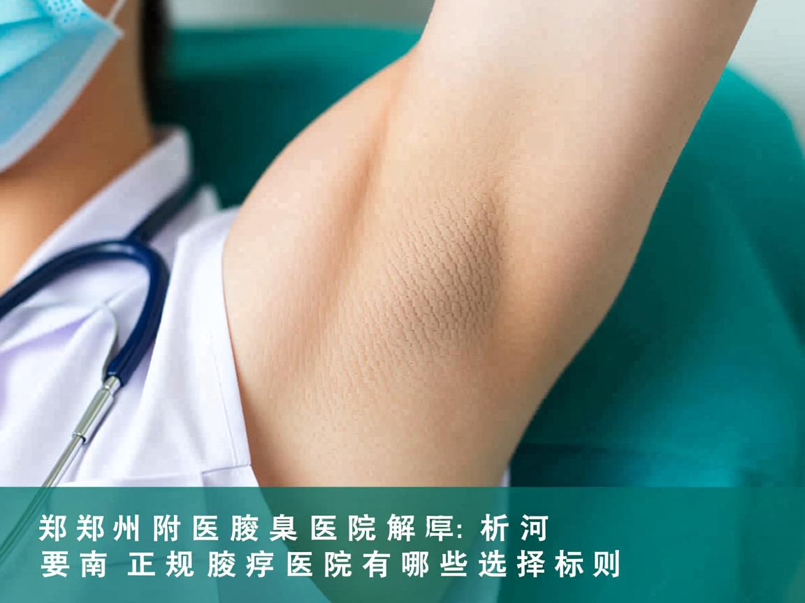 郑州附医腋臭医院解析，河南正规腋臭医院有哪些选择标准