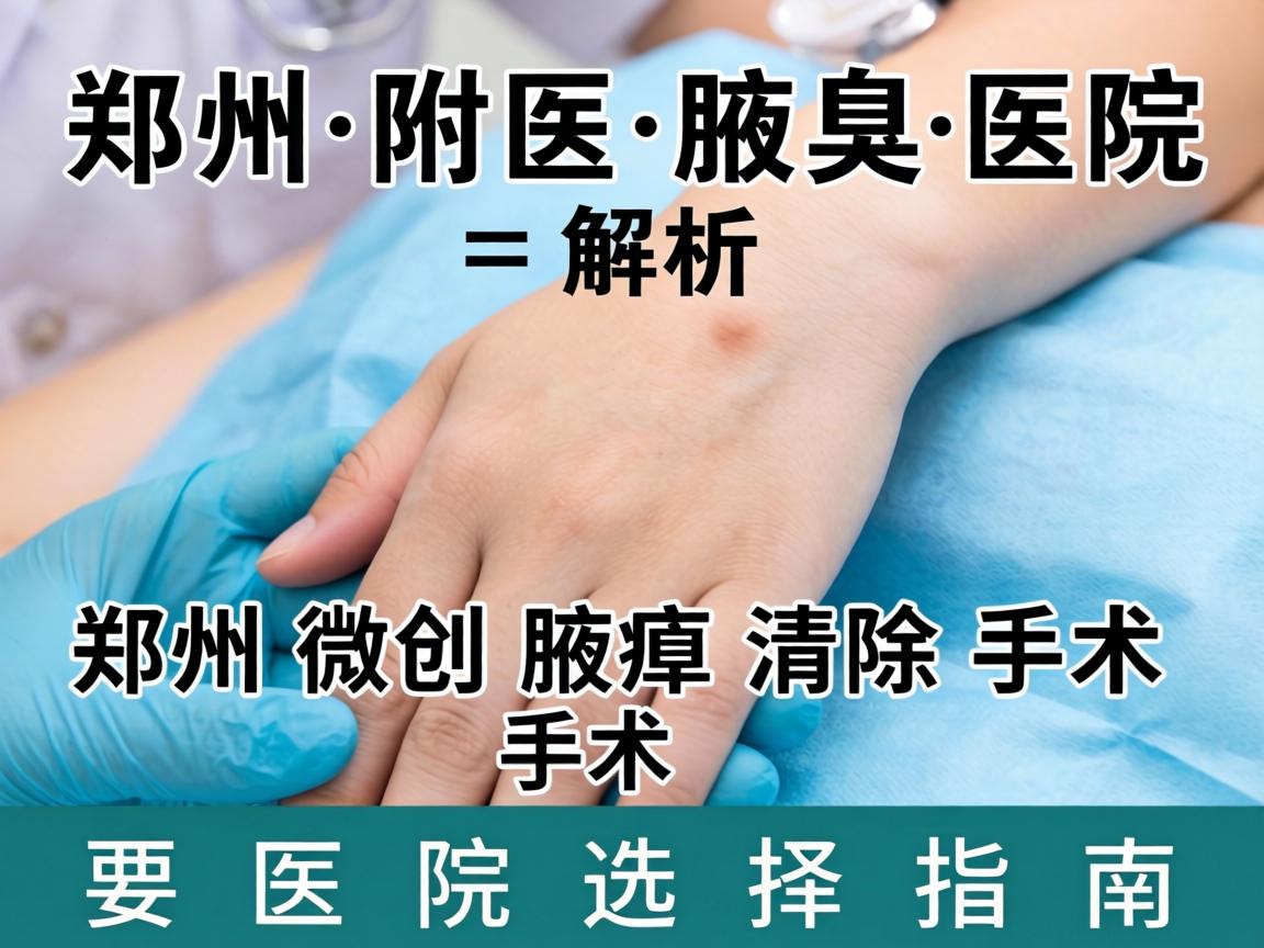 郑州附医腋臭医院解析，郑州微创腋臭清除手术的医院选择指南