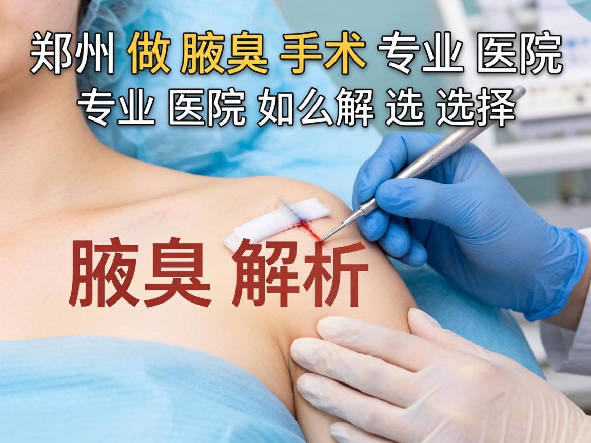 郑州做腋臭手术专业医院解析，专业医院如何选择