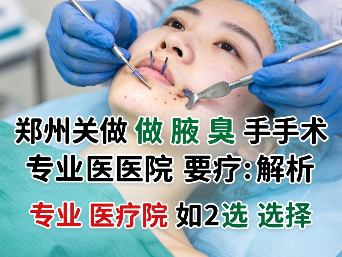 郑州做腋臭手术专业医院解析，专业医院如何选择