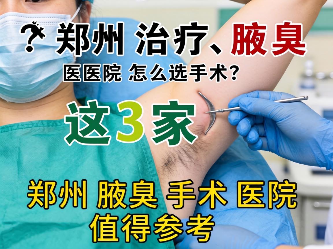 郑州治疗腋臭手术医院怎么选？这3家郑州腋臭手术医院值得参考