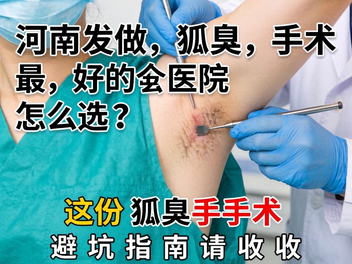河南做狐臭手术最好的医院怎么选？这份狐臭手术避坑指南请收好