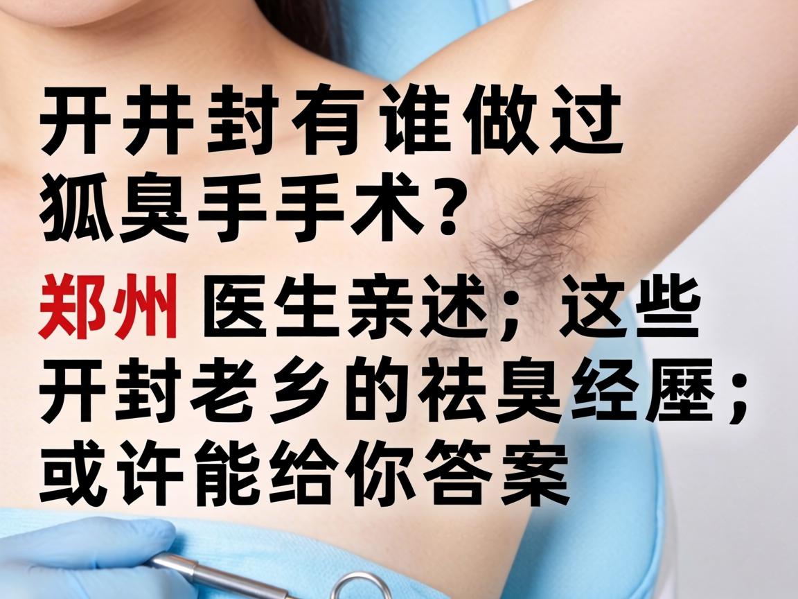 开封有谁做过狐臭手术？郑州医生亲述，这些开封老乡的祛臭经历，或许能给你答案
