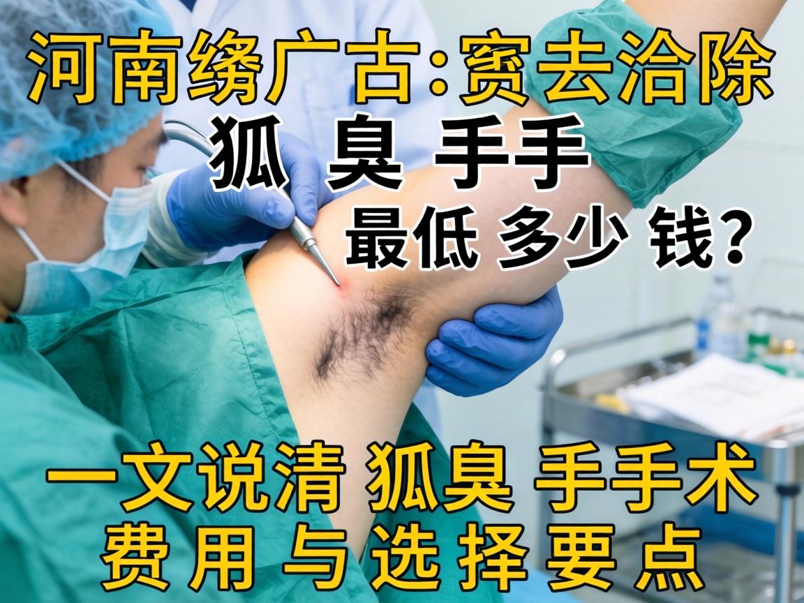 河南去除狐臭手术最低多少钱？一文说清狐臭手术费用与选择要点
