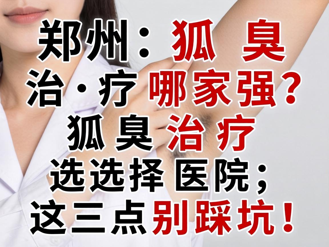 郑州狐臭治疗哪家强？狐臭治疗选择医院，这三点别踩坑！