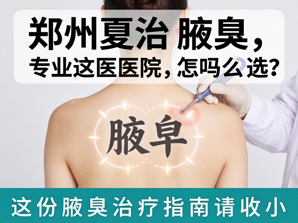 郑州治腋臭，专业医院怎么选？这份腋臭治疗指南请收好