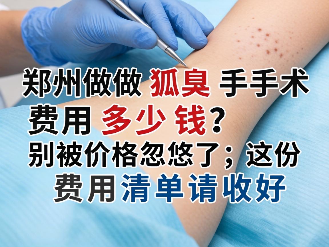 郑州做狐臭手术费用多少钱？别被价格忽悠了，这份费用清单请收好