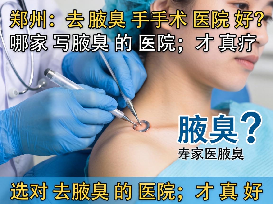 郑州去腋臭手术哪家医院好？选对去腋臭的医院，才真好