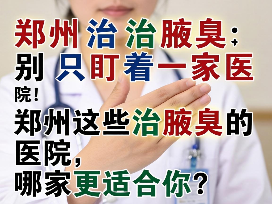 郑州治腋臭，别只盯着一家医院！郑州这些治腋臭的医院，哪家更适合你？
