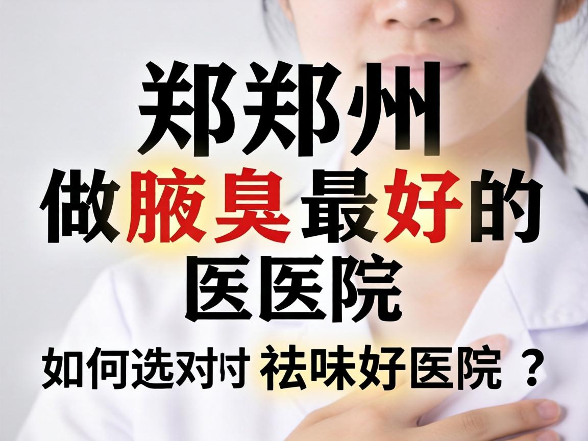 郑州做腋臭最好的医院，如何选对祛味好医院？