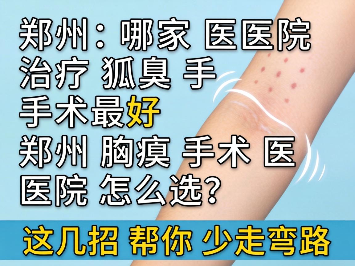 郑州哪家医院治疗狐臭手术最好？郑州腋臭手术医院怎么选？这几招帮你少走弯路
