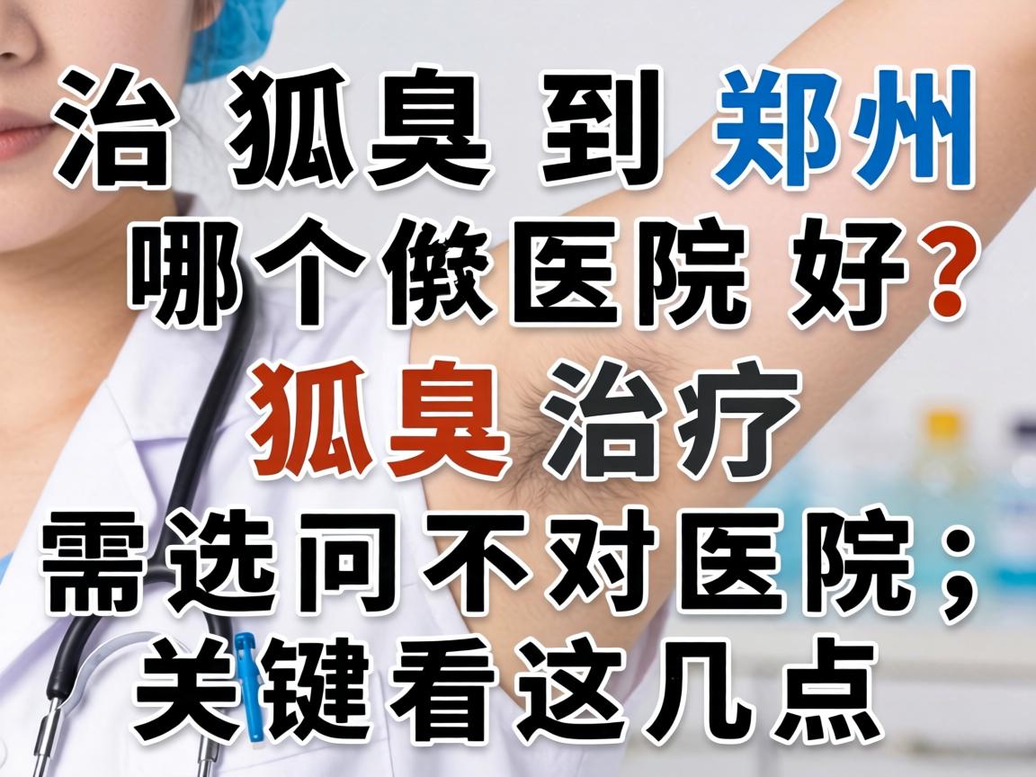 治狐臭到郑州哪个医院好？狐臭治疗需选对医院，关键看这几点