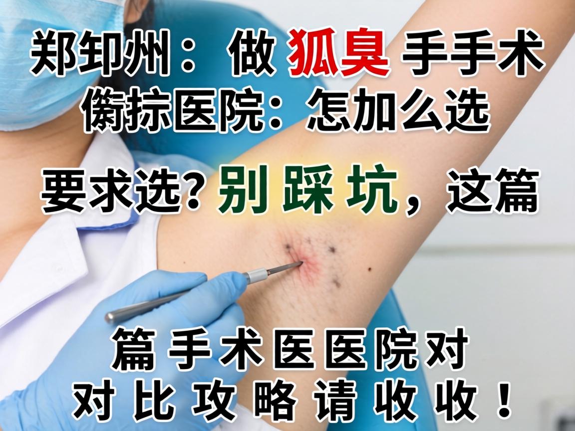 郑州做狐臭手术医院怎么选？别踩坑，这篇手术医院对比攻略请收好！
