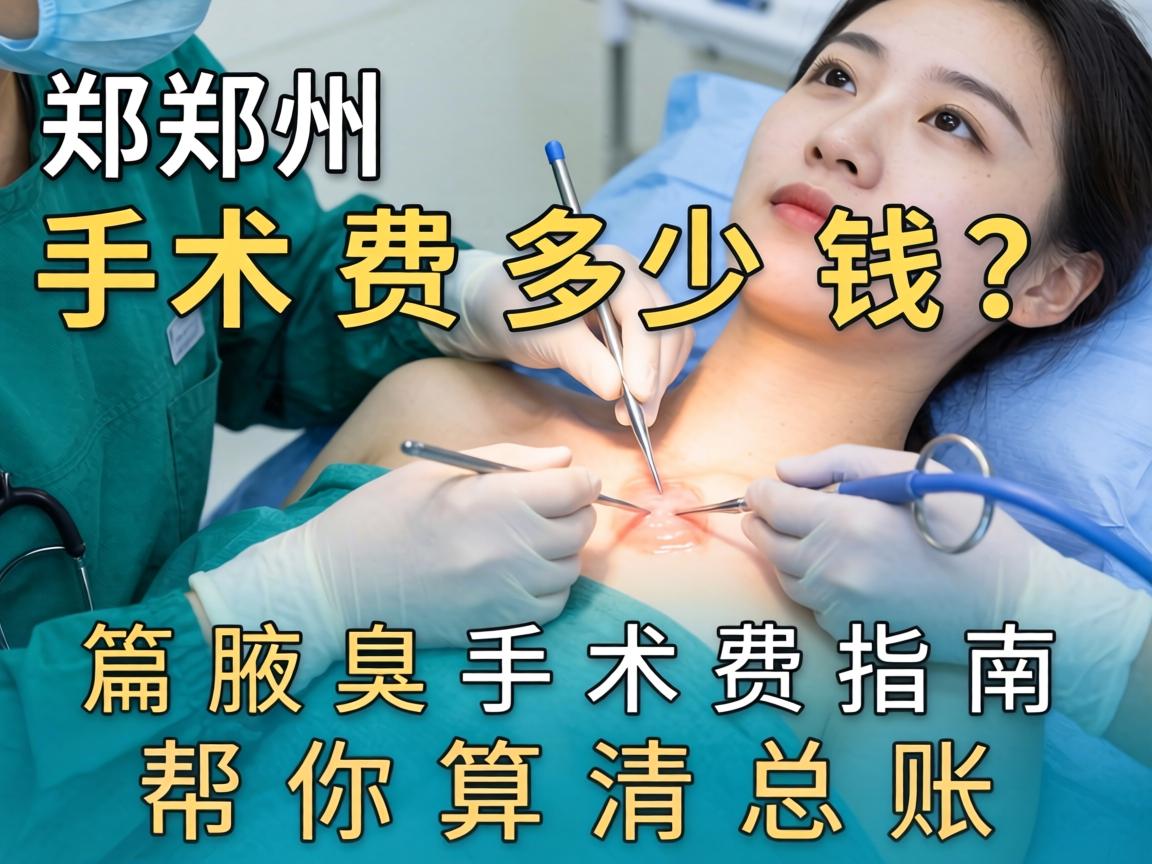 郑州腋臭手术费多少钱？这篇腋臭手术费指南帮你算清总账