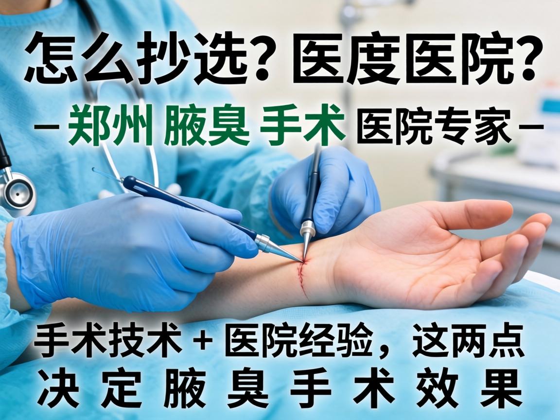 腋臭手术医院怎么选？郑州腋臭手术医院专家，手术技术+医院经验，这两点决定腋臭手术效果