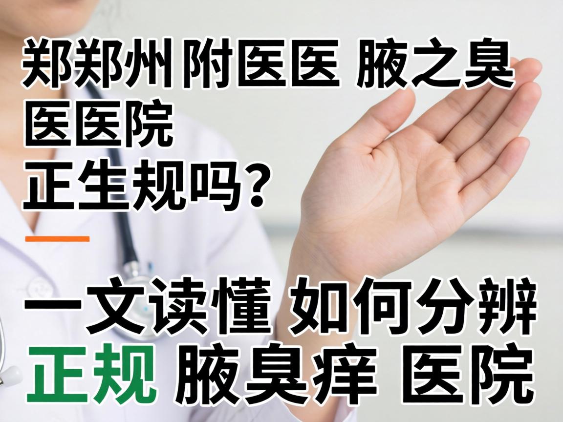 郑州附医腋臭医院正规吗？一文读懂如何分辨正规腋臭医院