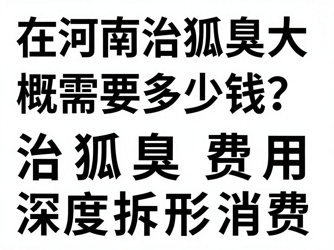 在河南治狐臭大概需要多少钱？治狐臭费用深度拆解，避开隐形消费
