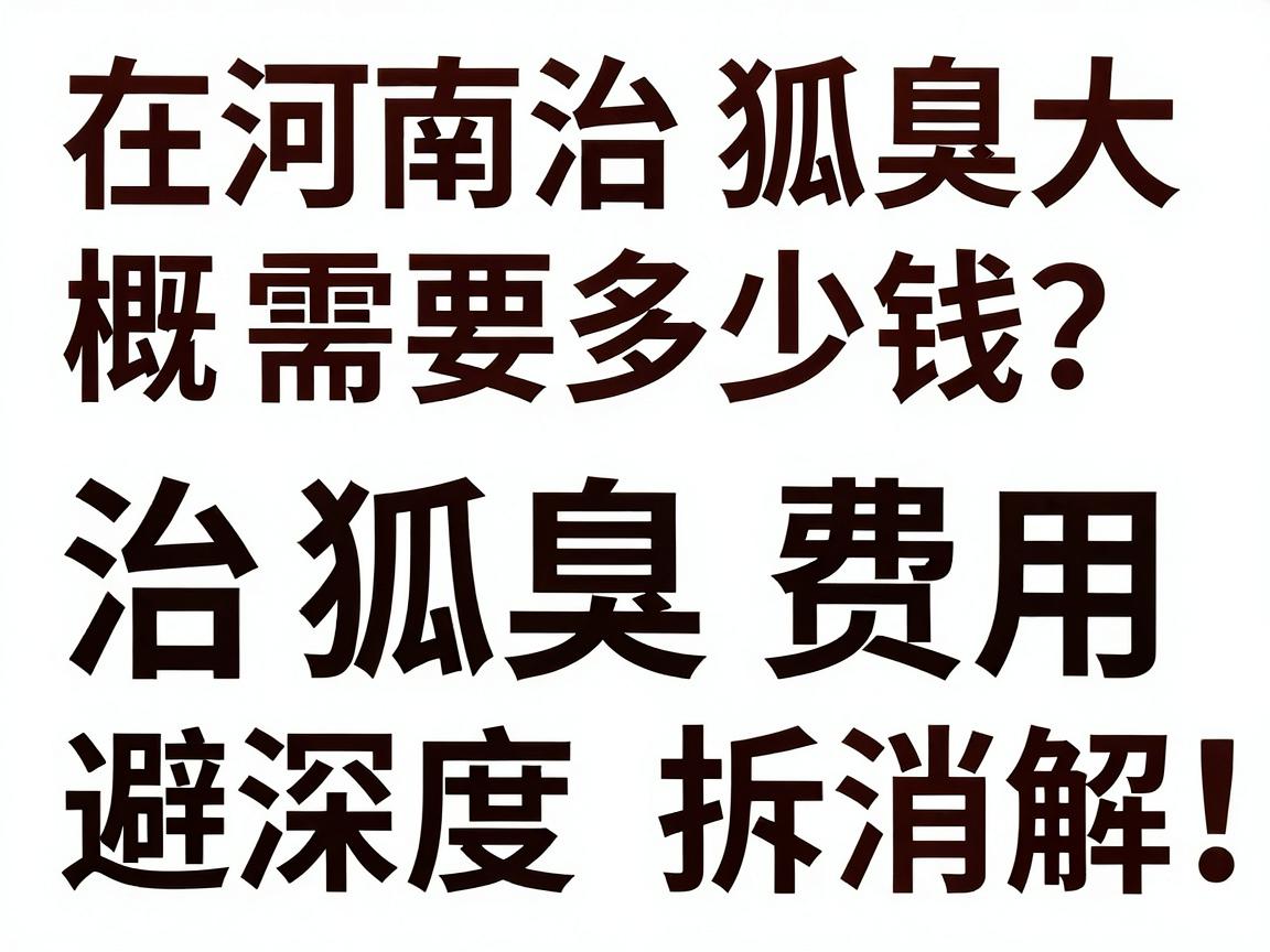 在河南治狐臭大概需要多少钱？治狐臭费用深度拆解，避开隐形消费