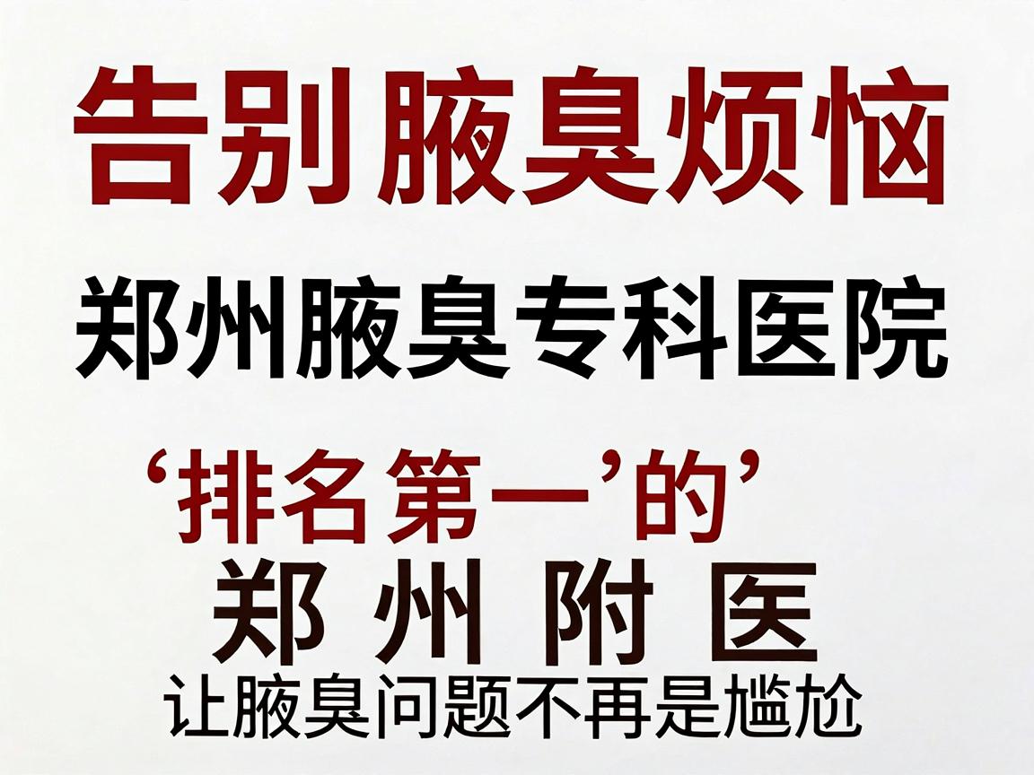 告别腋臭烦恼，郑州腋臭专科医院排名第一的郑州附医，让腋臭问题不再是尴尬