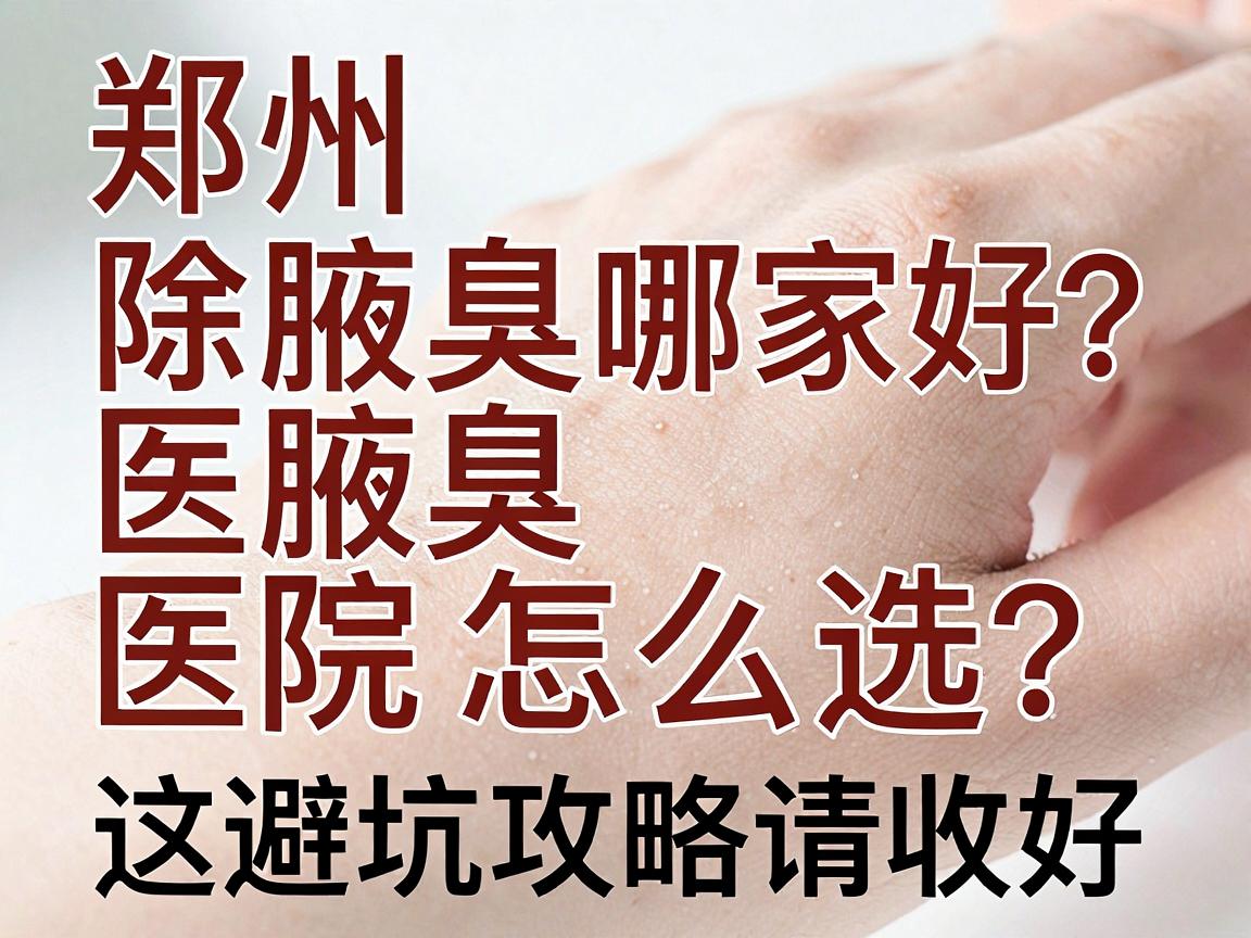 郑州除腋臭医院哪家好？除腋臭医院怎么选？这份避坑攻略请收好