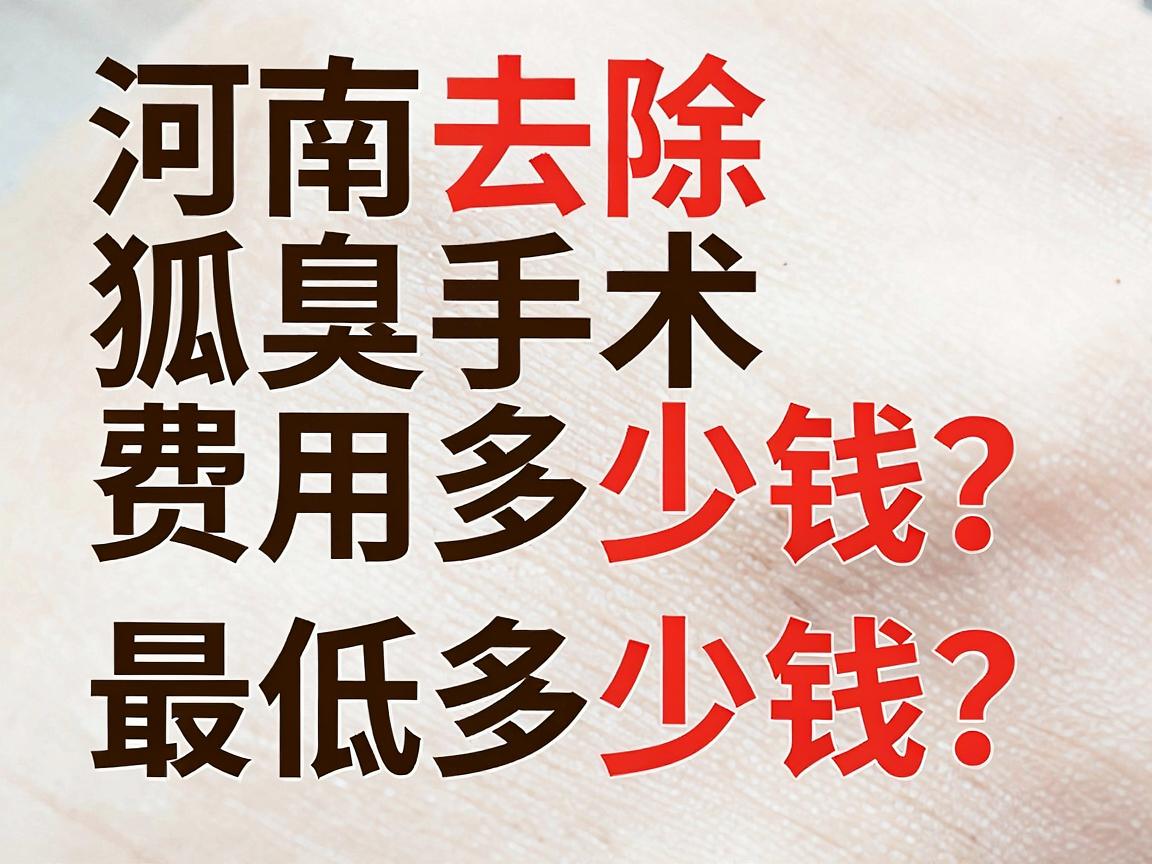 河南去除狐臭手术费用多少钱？最低多少钱？一文讲清价格差异与避坑指南