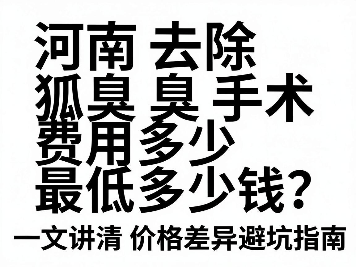 河南去除狐臭手术费用多少钱？最低多少钱？一文讲清价格差异与避坑指南