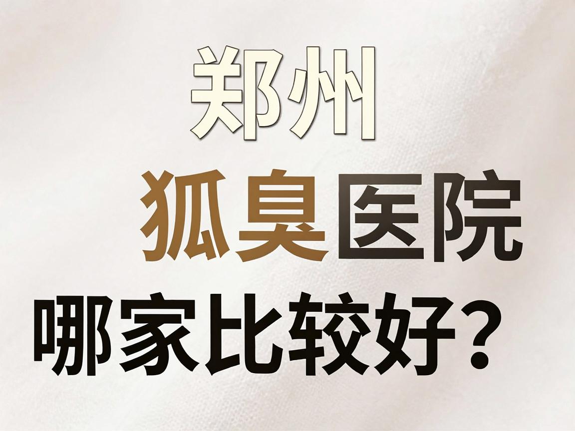 郑州狐臭医院哪家比较好？深度解析狐臭医院选择关键点