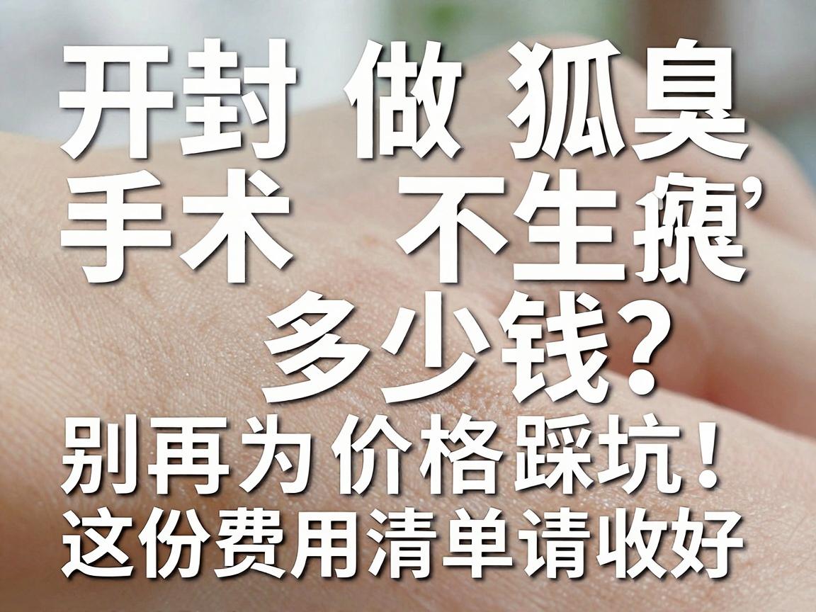 开封做狐臭手术多少钱？别再为价格踩坑，这份费用清单请收好
