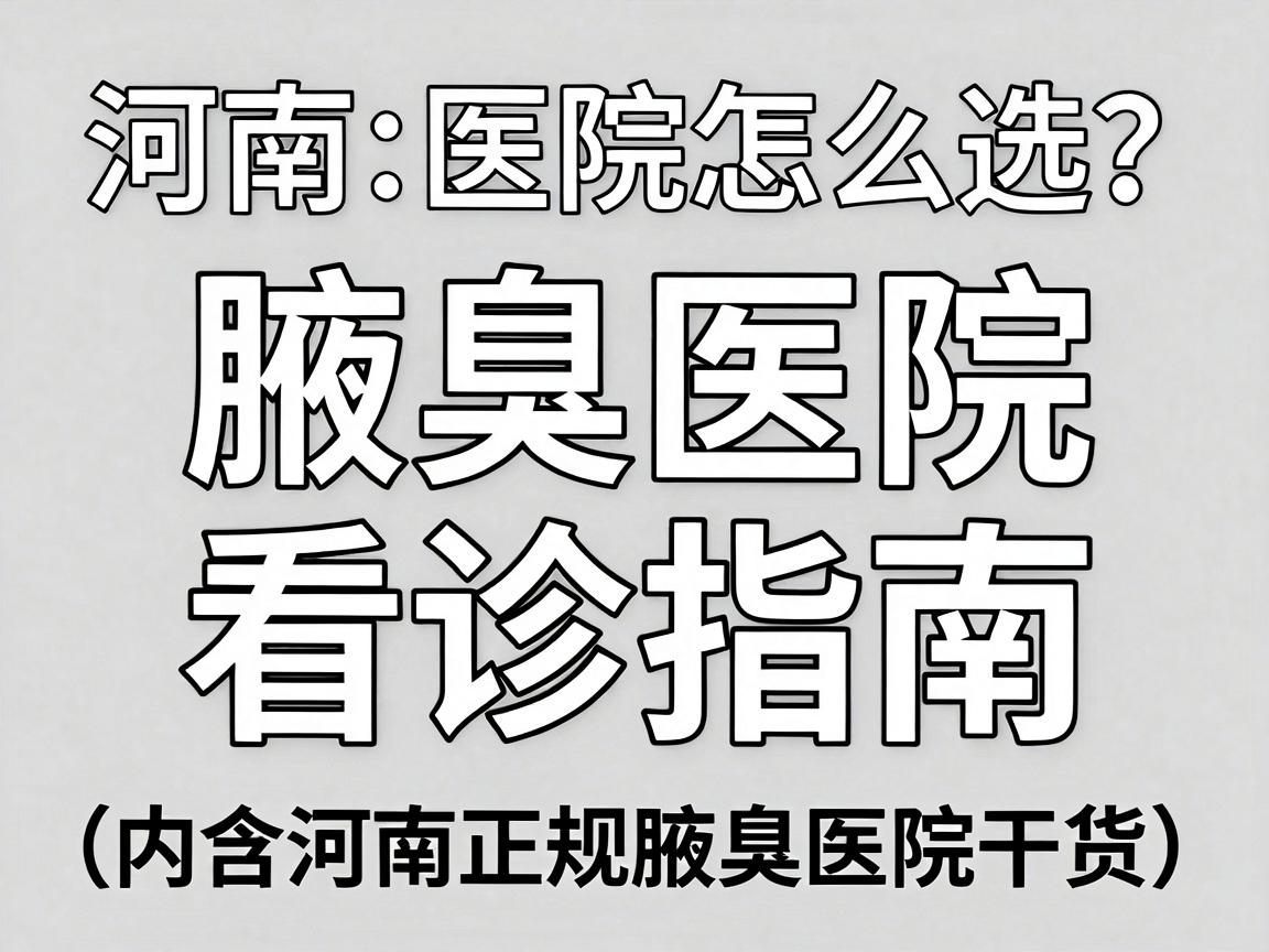 河南腋臭医院怎么选？正规腋臭医院看诊指南，告别腋臭焦虑（内含河南正规腋臭医院干货）