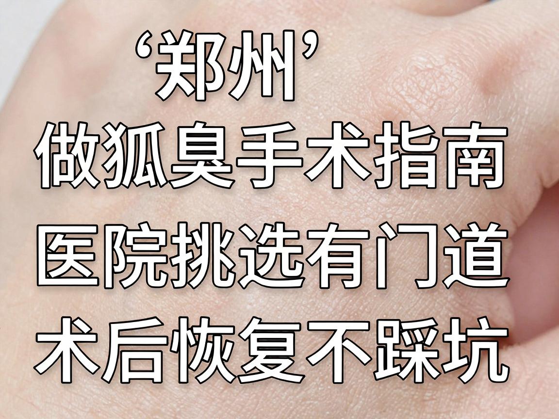 郑州做狐臭手术指南，医院挑选有门道，术后恢复不踩坑
