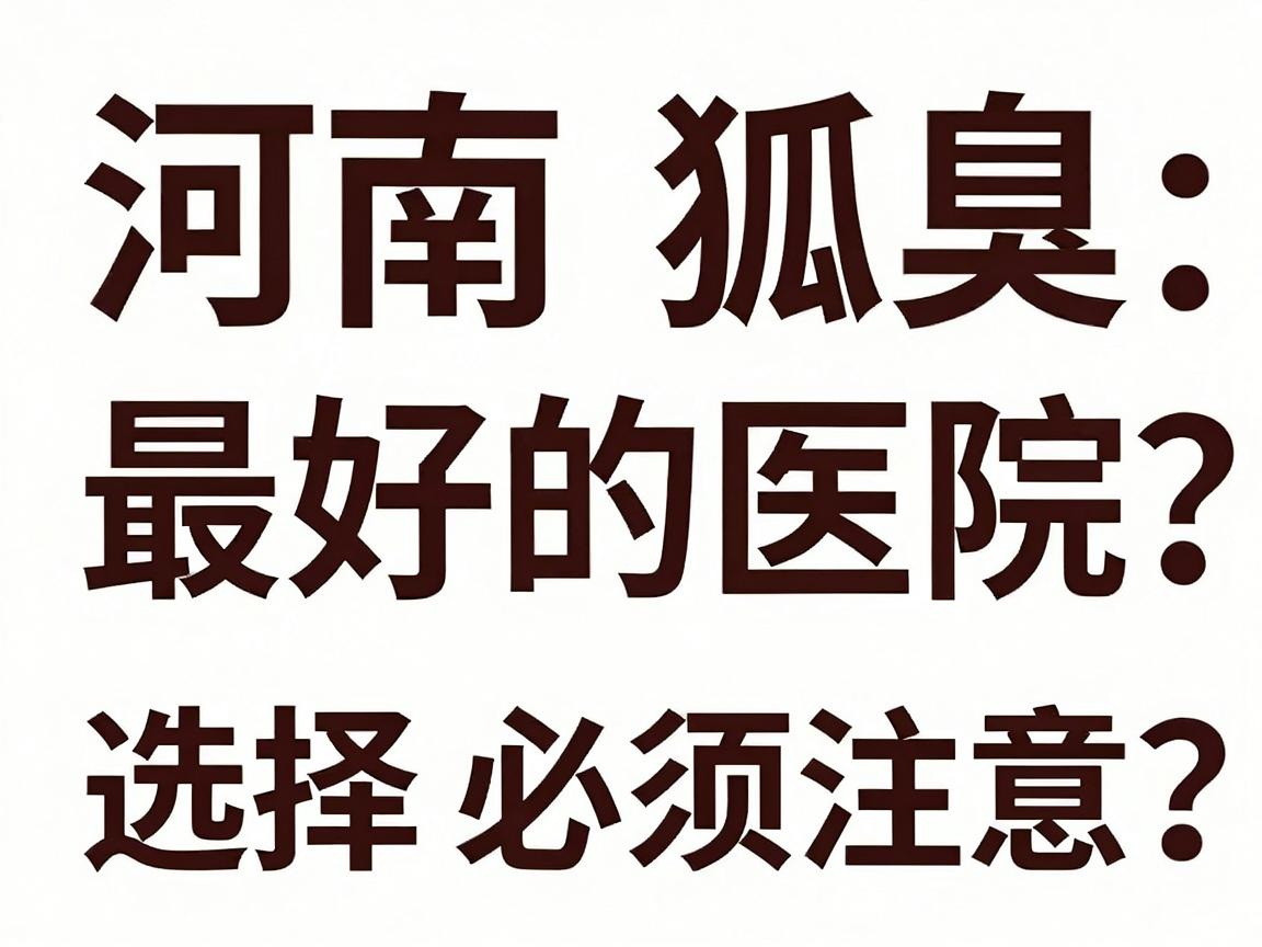 河南狐臭最好的医院怎么选？揭秘郑州腋臭医院选择必须注意的3个关键点