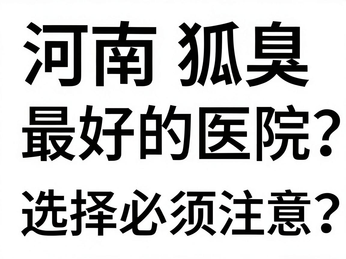 河南狐臭最好的医院怎么选？揭秘郑州腋臭医院选择必须注意的3个关键点