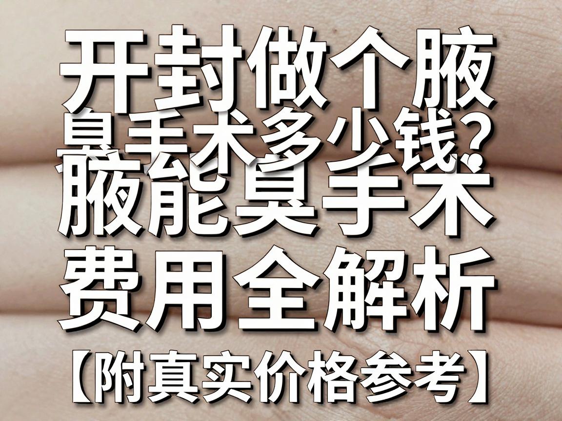 开封做个腋臭手术多少钱？腋臭手术费用全解析（附真实价格参考）