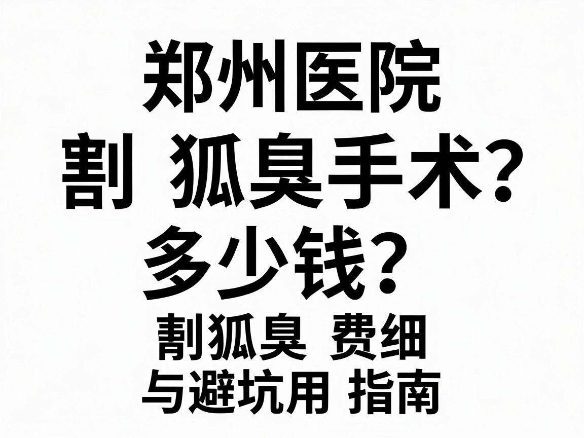 郑州医院割狐臭手术多少钱？割狐臭费用明细与避坑指南