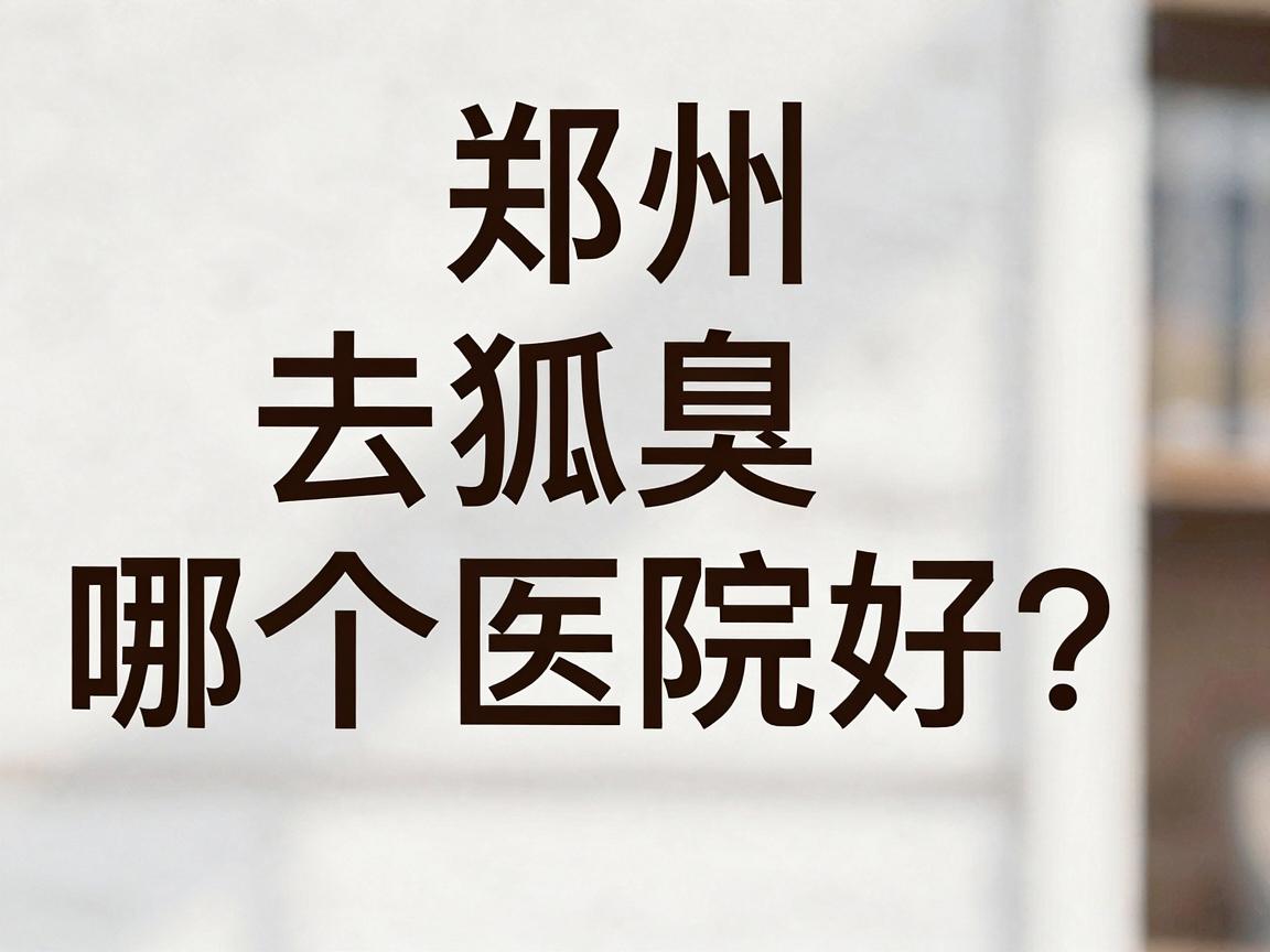 郑州去狐臭哪个医院好？专业解析去狐臭医院选择要点，助你告别异味困扰