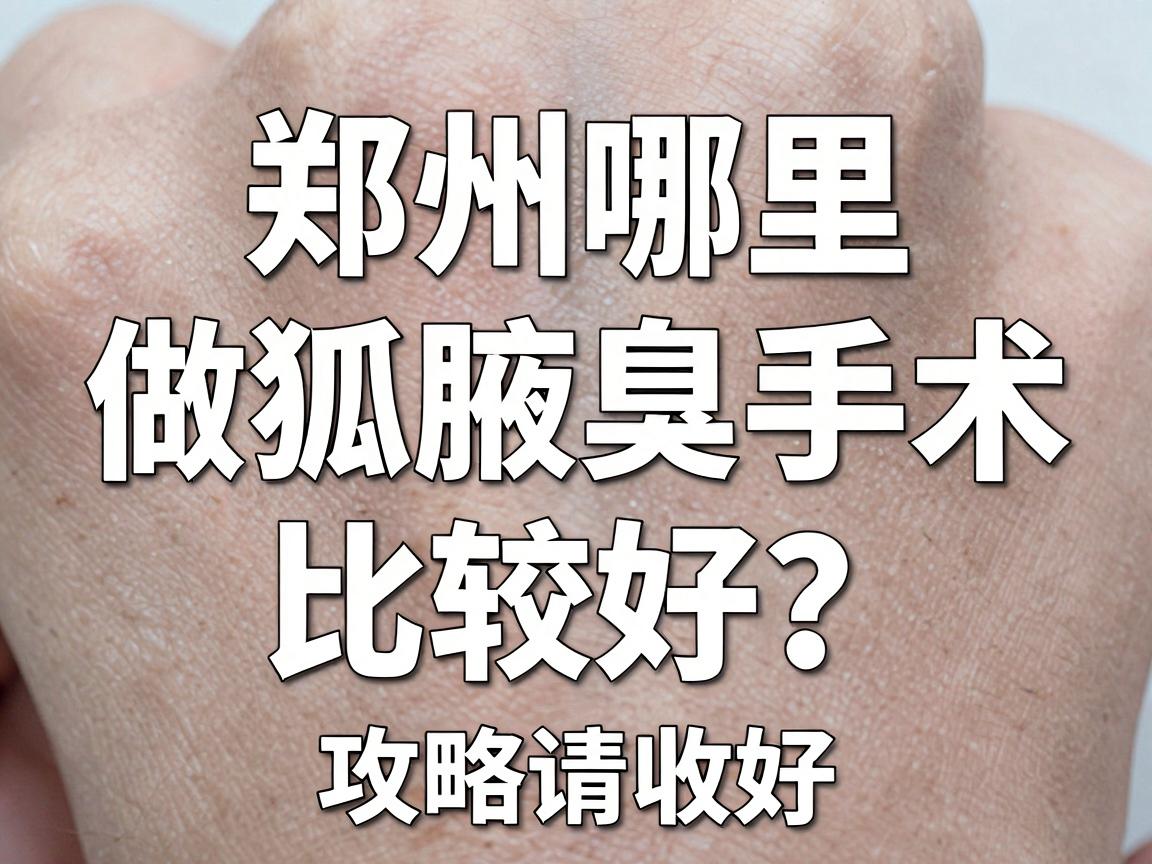 郑州哪里做狐臭手术比较好？这份郑州腋臭手术攻略请收好