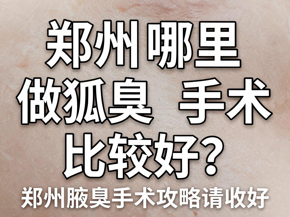 郑州哪里做狐臭手术比较好？这份郑州腋臭手术攻略请收好