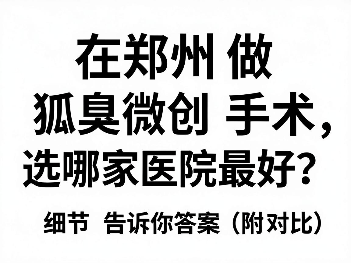 在郑州做狐臭微创手术，选哪家医院最好？这些细节告诉你答案（附对比）