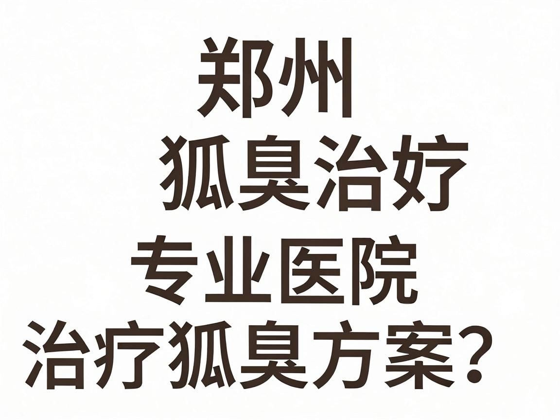 郑州狐臭治疗哪家医院好？专业医院治疗狐臭方案全解析