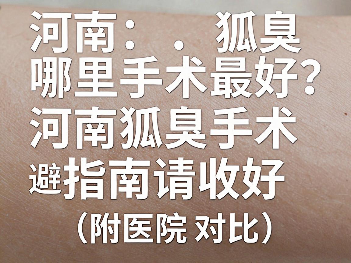 河南狐臭哪里手术最好？这篇河南狐臭手术避坑指南请收好（附医院对比）