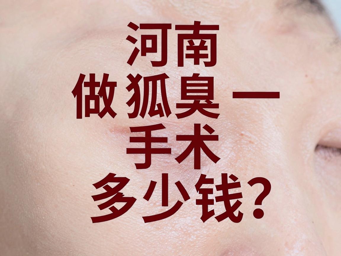河南做狐臭手术多少钱？一次讲清狐臭治疗费用与选择逻辑