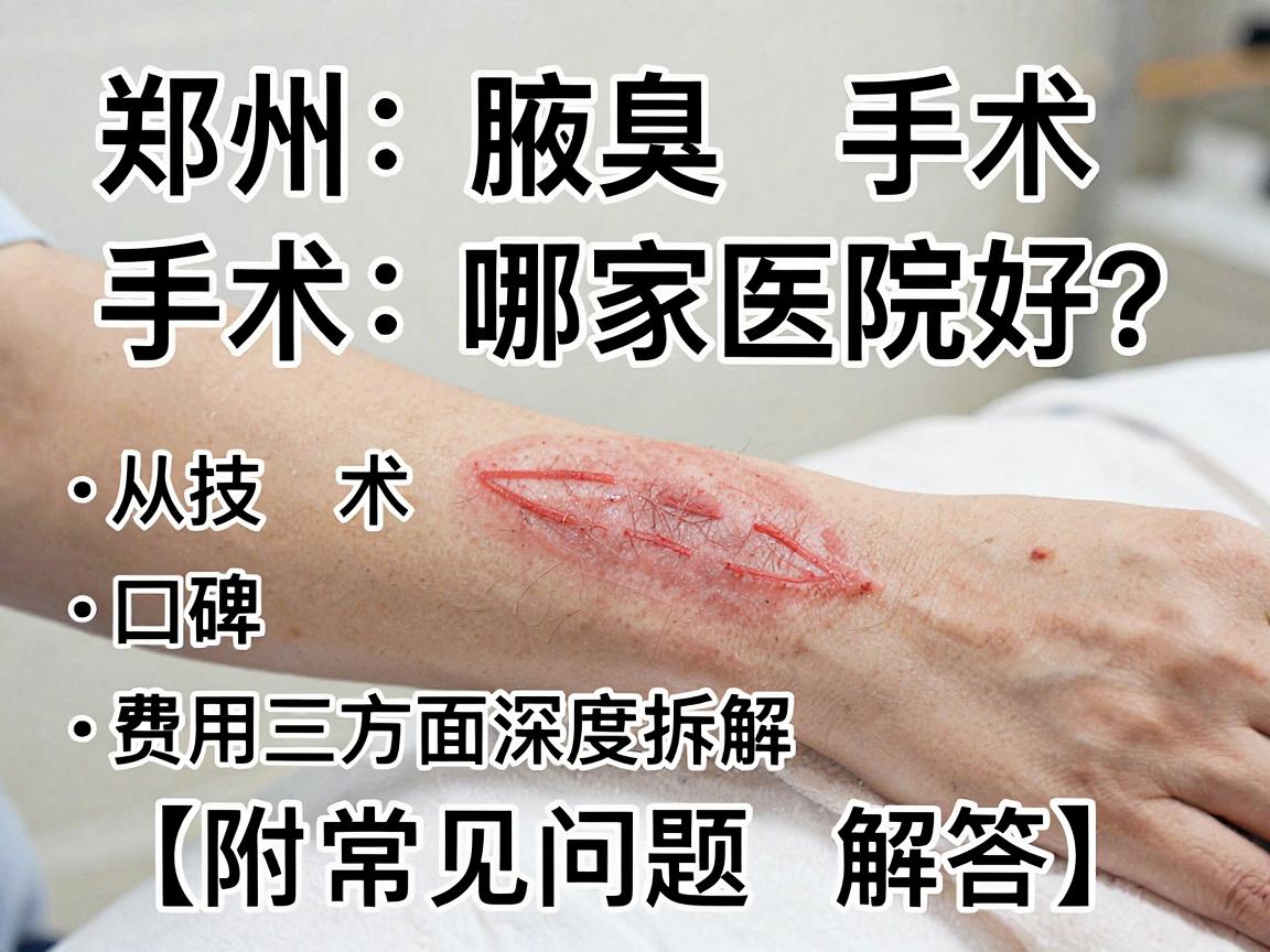 郑州腋臭手术哪家医院好？从技术、口碑、费用三方面深度拆解（附常见问题解答）