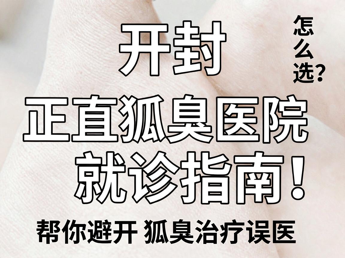 开封狐臭医院怎么选？正规狐臭医院就诊指南，帮你避开狐臭治疗误区