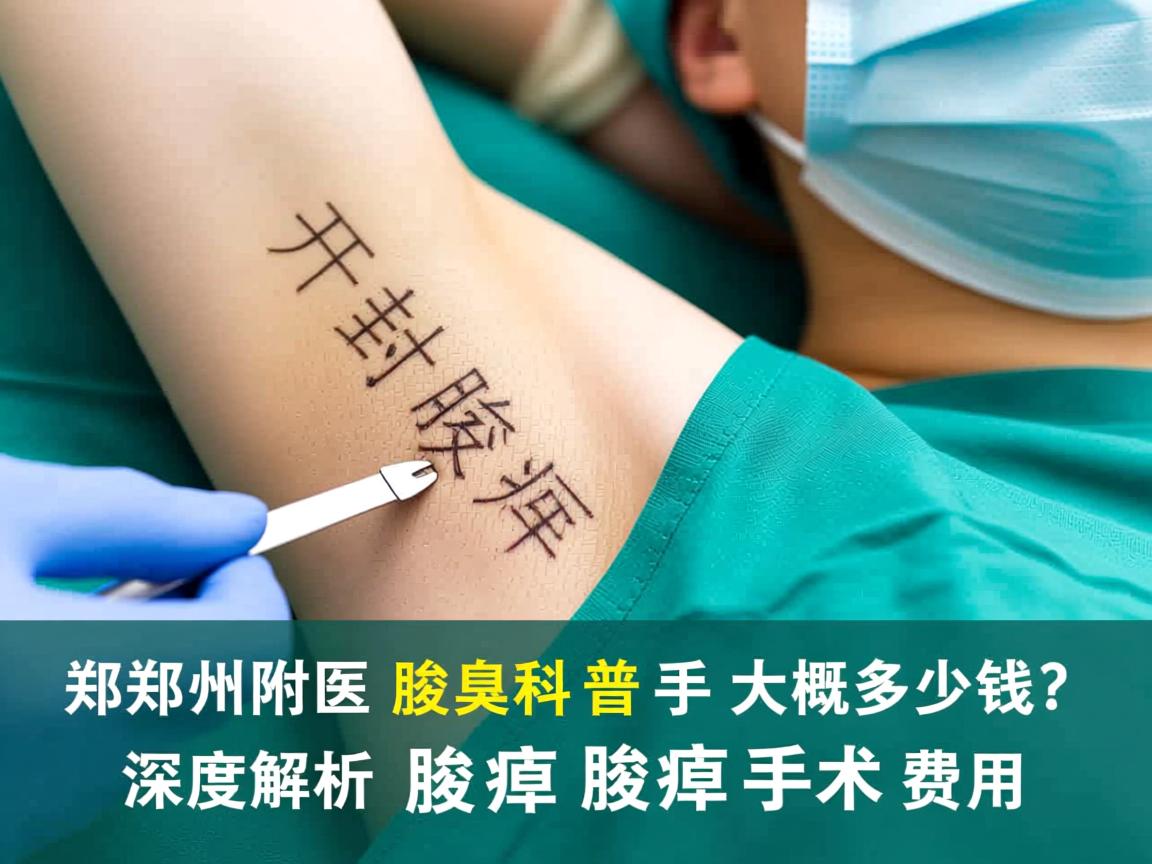 郑州附医腋臭科普，开封做腋臭手术大概多少钱？深度解析腋臭手术费用