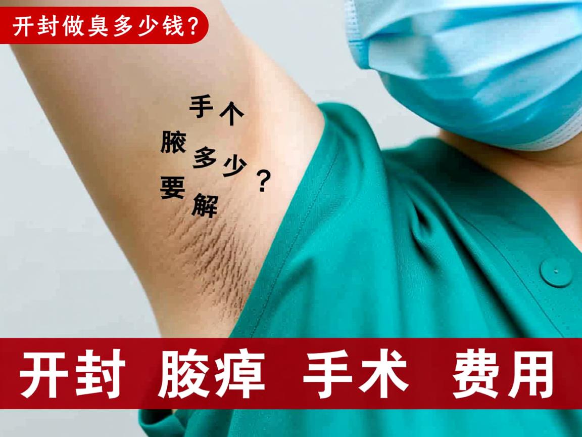 在开封做个腋臭手术要多少钱？详解开封腋臭手术费用