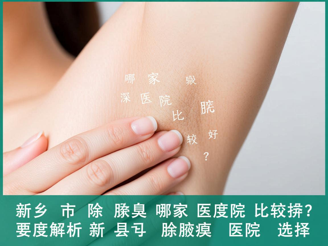 新乡市除腋臭哪家医院比较好？深度解析新乡除腋臭医院选择