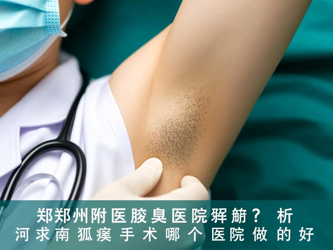郑州附医腋臭医院解析，河南狐臭手术哪个医院做的好
