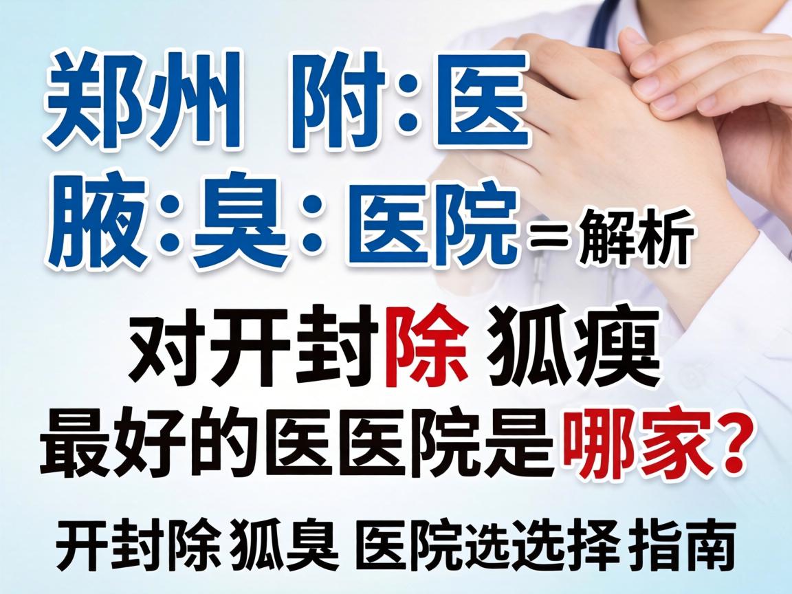 郑州附医腋臭医院解析，开封除狐臭最好的医院是哪家？开封除狐臭医院选择指南