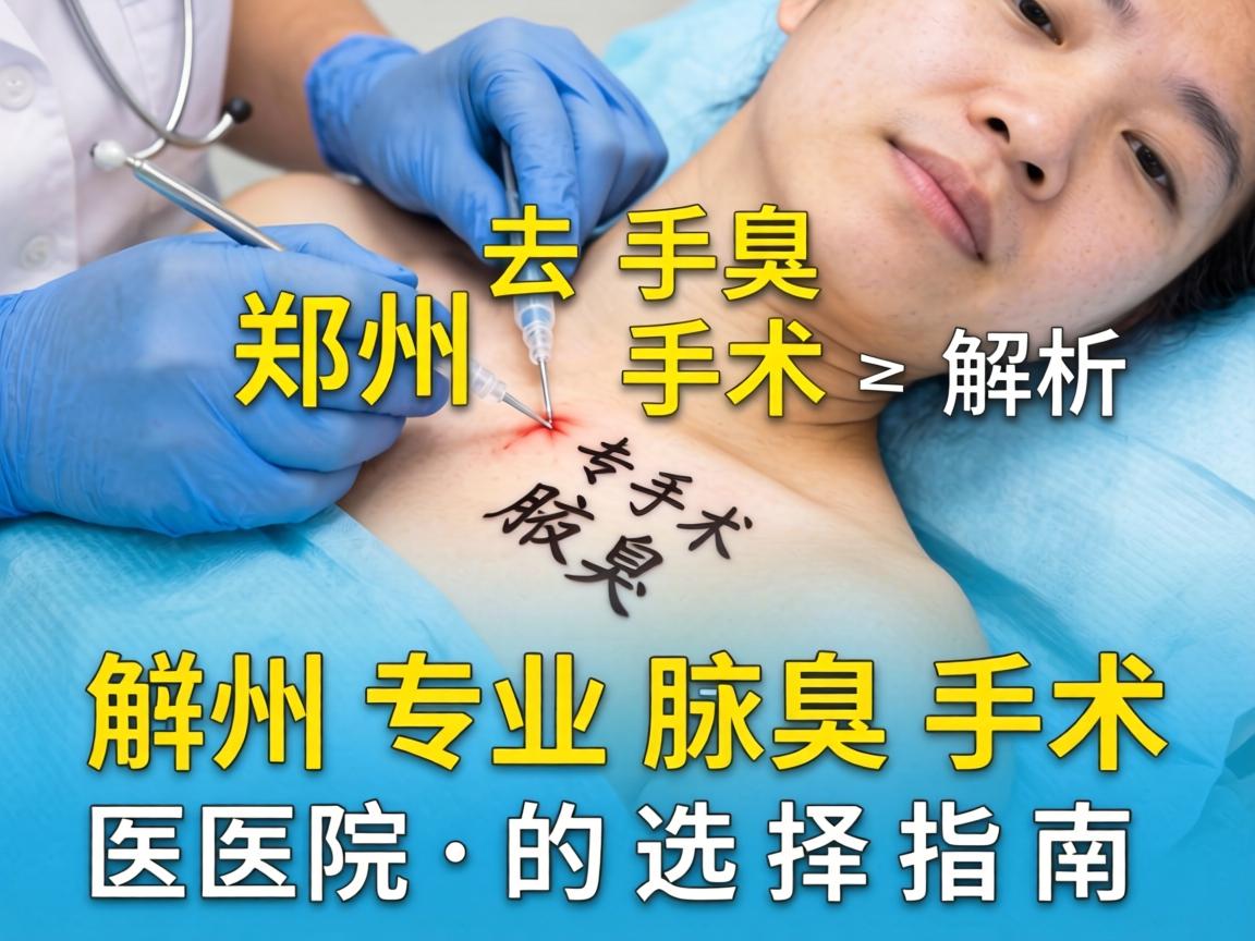 郑州去腋臭手术医院解析，郑州专业腋臭手术医院的选择指南